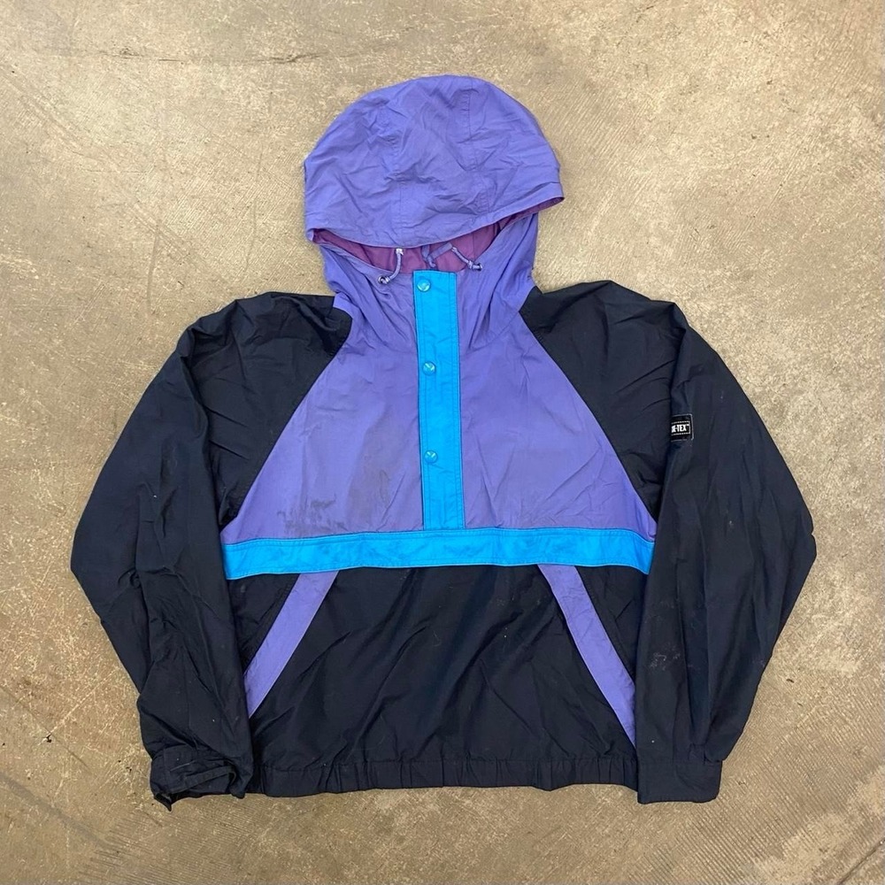 Vintage Snow Lion Gore Tex Purple Teal Colorblock 90s Ski Snowboarding Jacket L